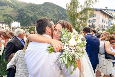 Photo de mariage à l'église Chamonix
