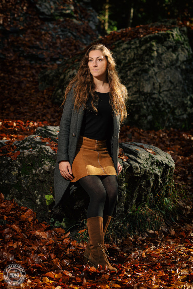 Portrait en forêt en automne