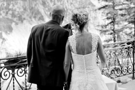 Photo de la cérémonie de mariage à l'hôtel du Montenvers à Chamonix