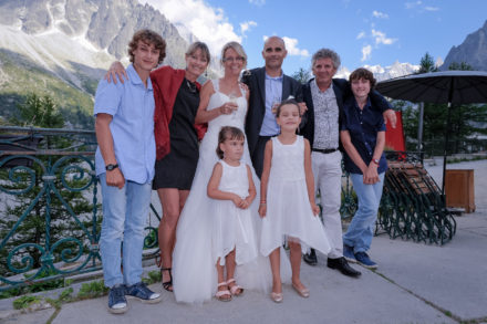 Photo de la cérémonie de mariage à l'hôtel du Montenvers à Chamonix