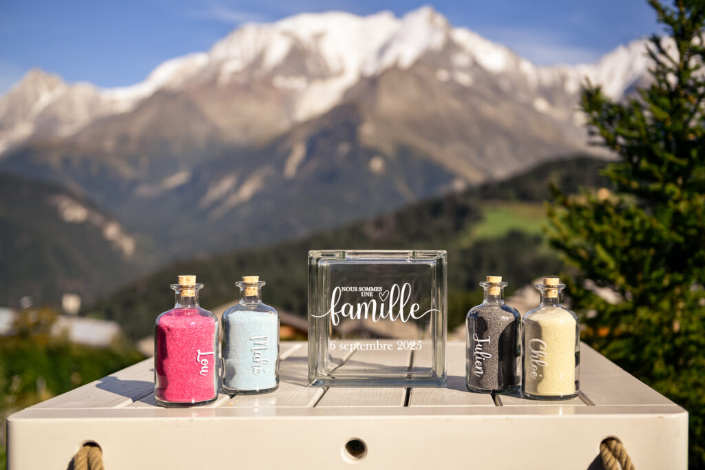 Cérémonie laïque mariage Chloé et Julien face au Mont-Blanc
