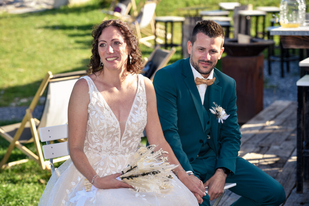 Cérémonie laïque mariage Chloé et Julien face au Mont-Blanc