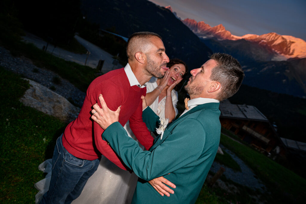 Cocktail mariage Chloé et Julien à Combloux face au Mont-Blanc