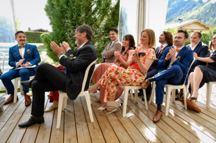Cérémonie de mariage à l'Hôtel des Grands Montets, Argentière, vallée de Chamonix
